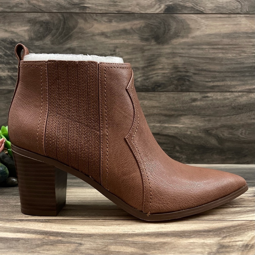 NIB Nine West Cowboy Natural Ankle Western Bootie - Picture 7 of 12